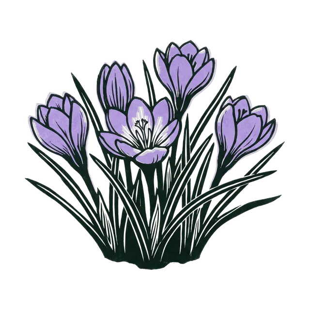 Crocus, drawn