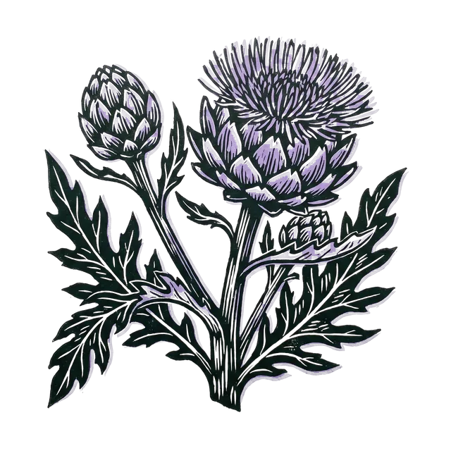 Globe artichoke, drawn