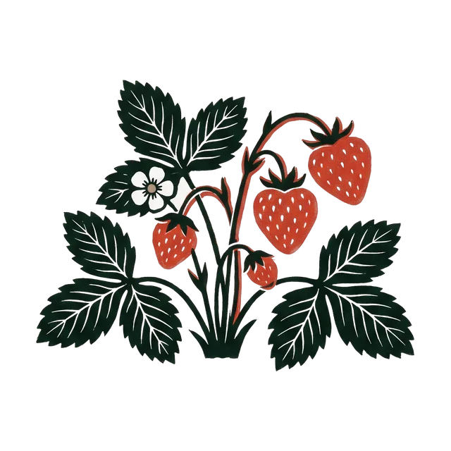 Strawberry, drawn