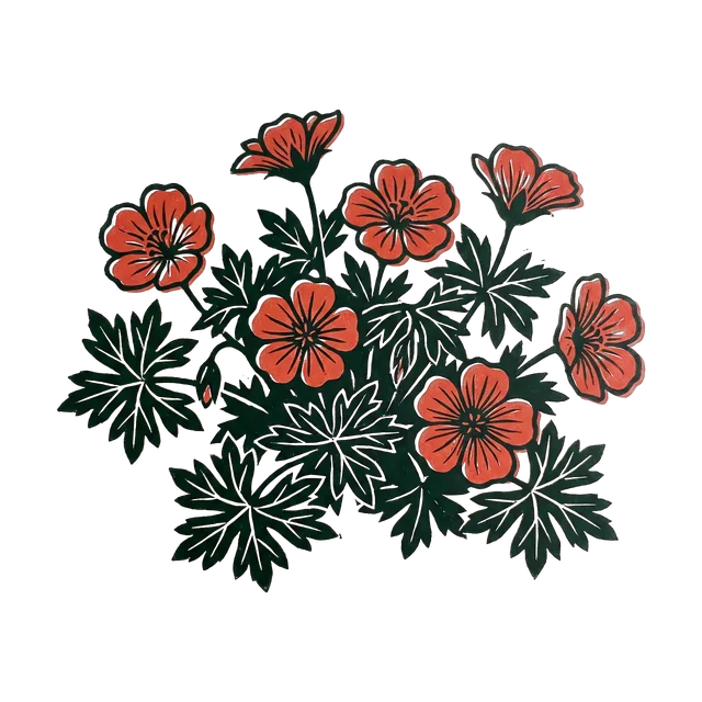 Endres’s cranesbill, drawn
