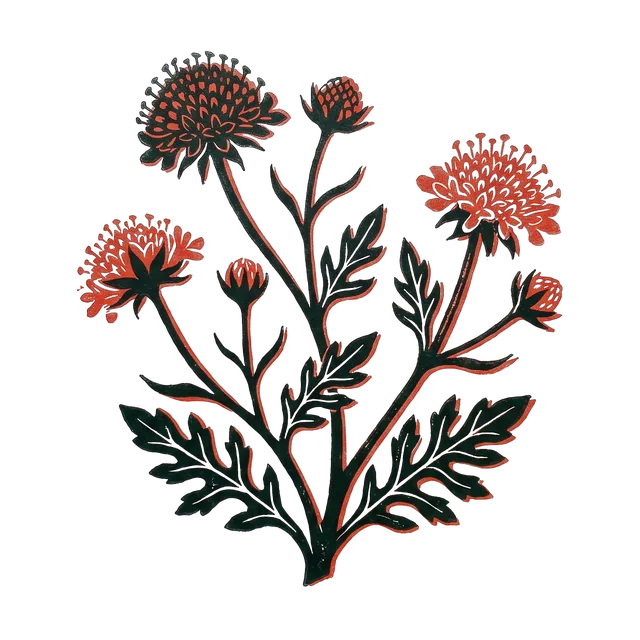 Knautia, drawn