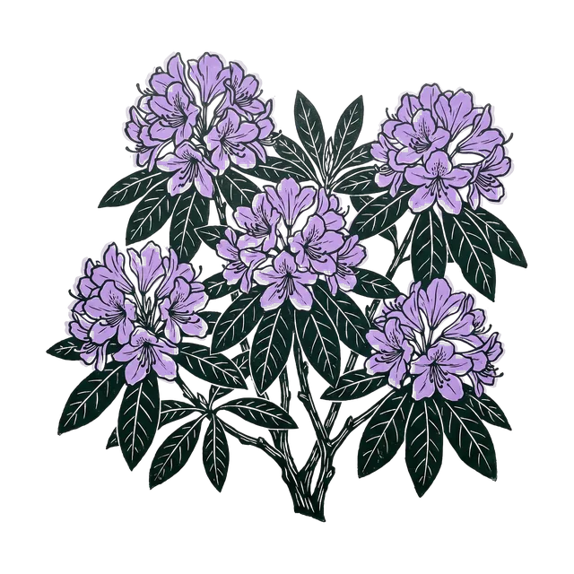 Rhododendron, drawn