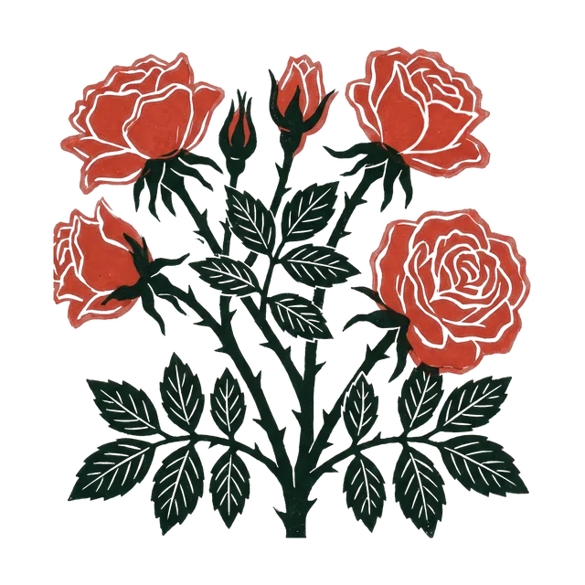 Rose, drawn